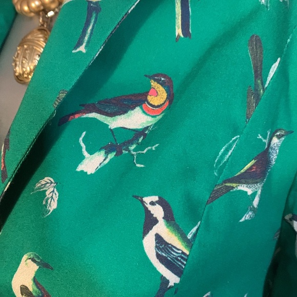 ModCloth Bird Print Button Blazer.  Sz M - Picture 5 of 6